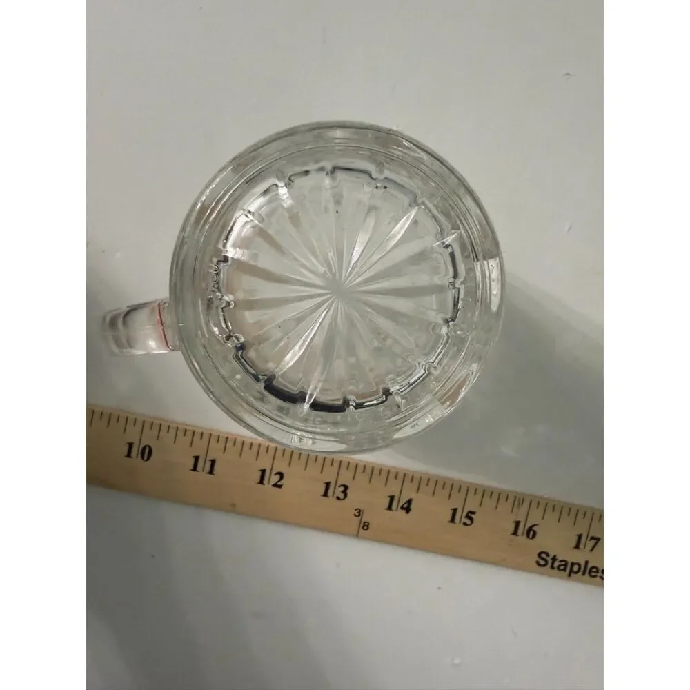 vtg clear glass mini beer mug shot glass with diamond cut pattern